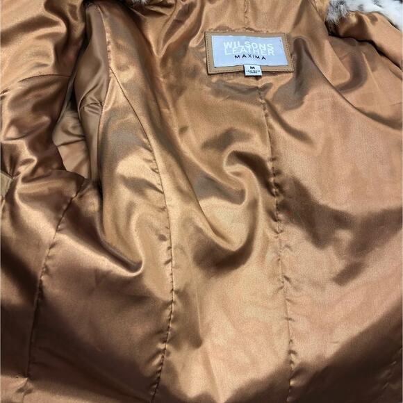 WILSONS LEATHER RABBIT FUR JACKET M - Picture 11 of 13